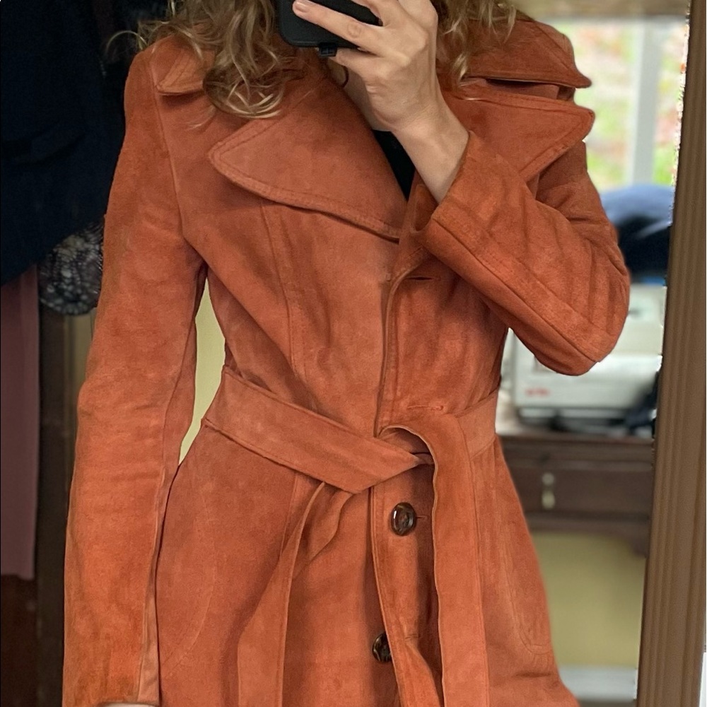 Vintage leather women’s brown coat 70’s - Burning Man, festival wear, co…